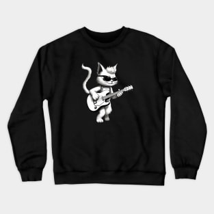 Cat playing guitar Crewneck Sweatshirt